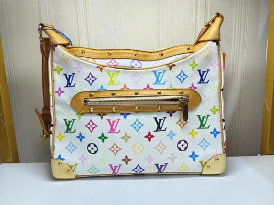 Louis Vuitton Multicolor White Canvas Shoulder Bag Medium