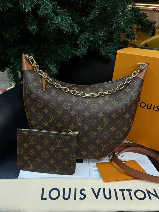 Louis Vuitton Old Flower Brown Monogram Shoulder Bag Large