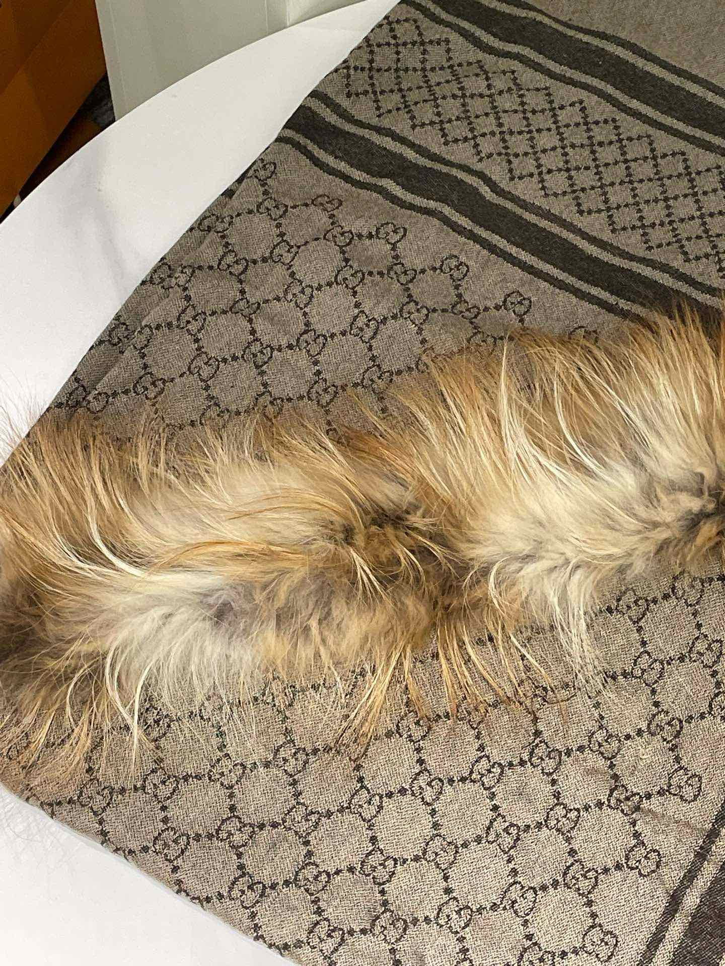 Gucci Brown Fox Fur Scarf 115x125cm Style 13400