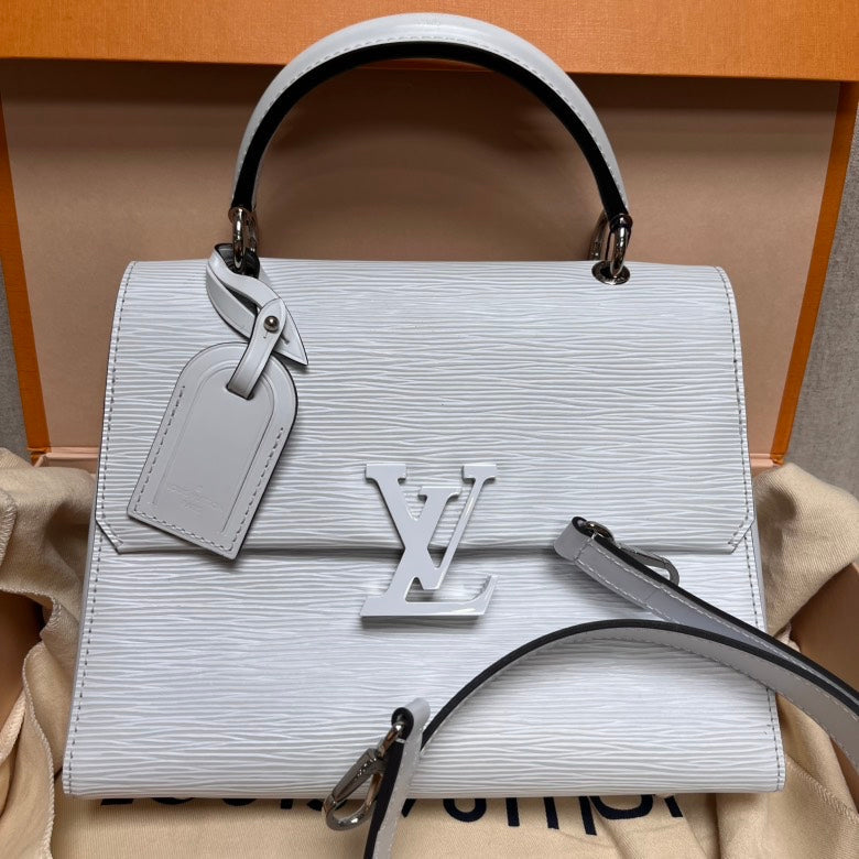 Louis Vuitton Cluny White Epi Leather Handbag Small