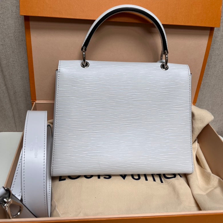 Louis Vuitton Cluny White Epi Leather Handbag Small
