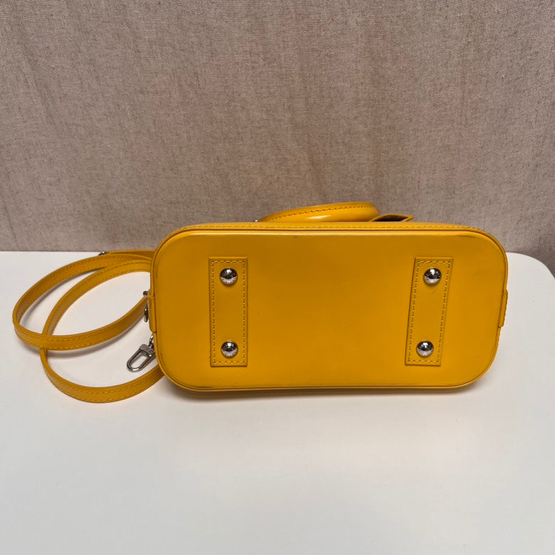 Louis Vuitton Alma Yellow Leather Handbag Small
