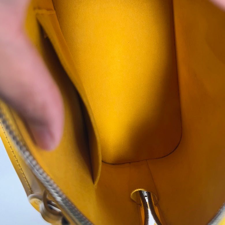 Louis Vuitton Alma Yellow Leather Handbag Small