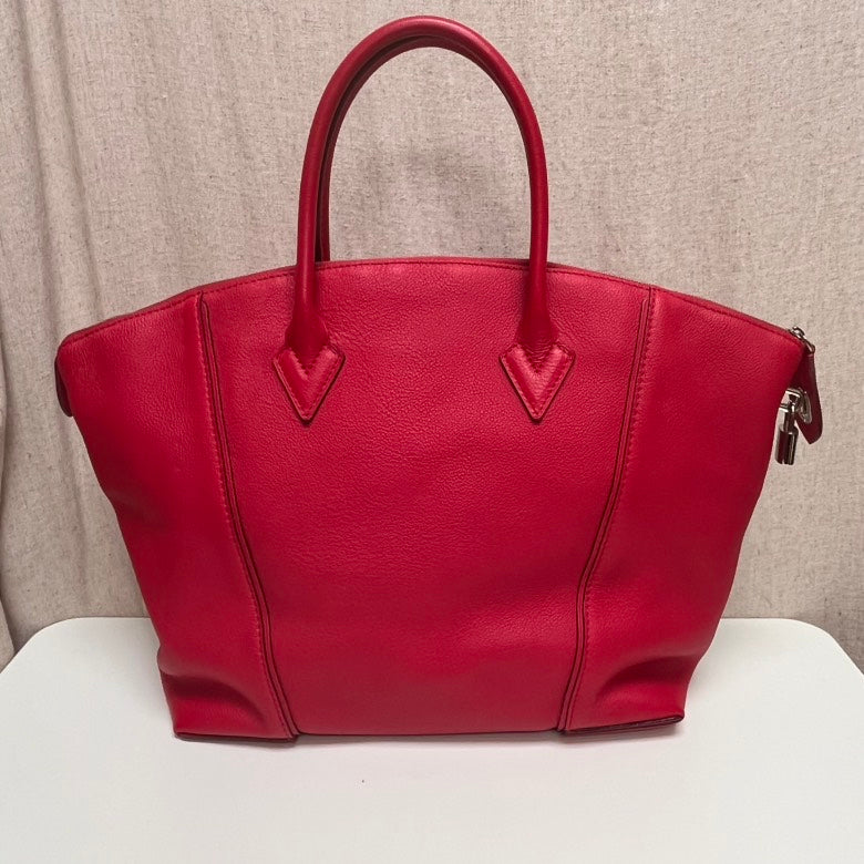 Louis Vuitton Lockit Large Red Leather Handbag