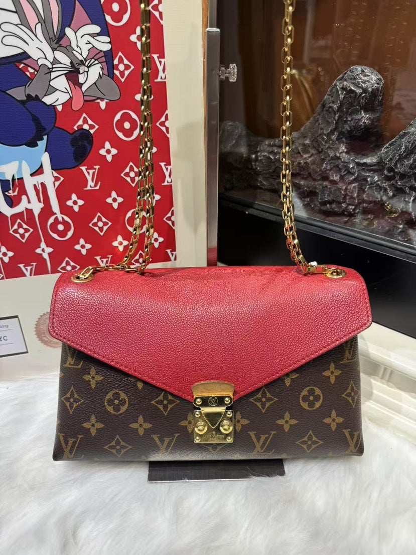 Louis Vuitton Lockme Chain Monogram Canvas Red Small Bag