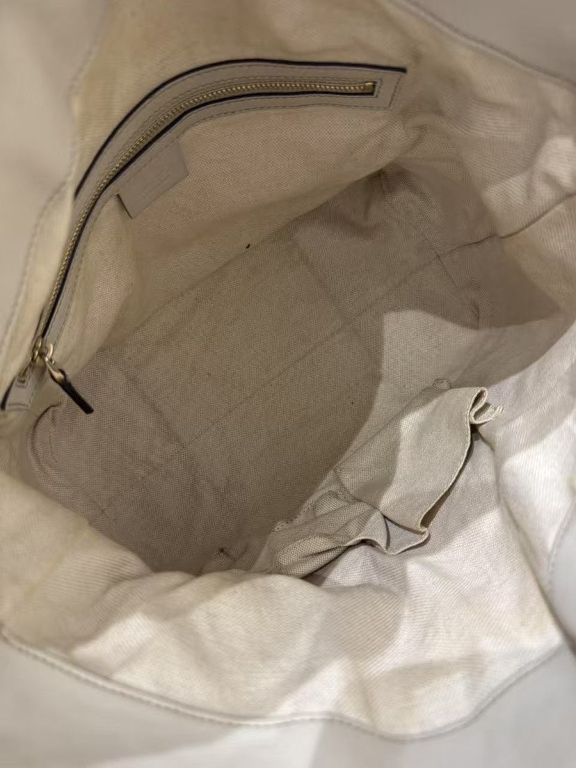 Gucci Guccissima Medium Bree Foldover Tote Storm Grey