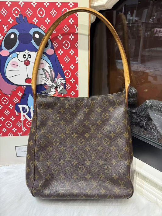 Louis Vuitton Looping Monogram Brown Canvas Shoulder Bag Medium