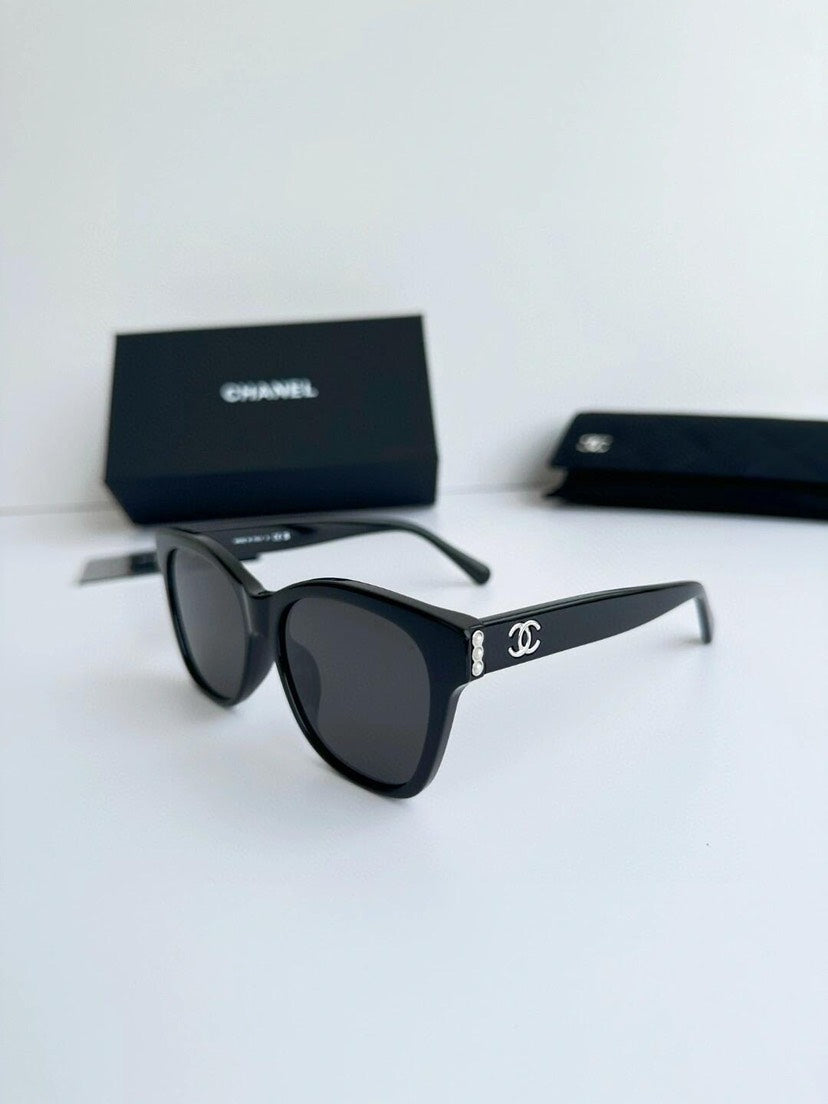 Chanel Black Acetate Square Sunglasses 54mm