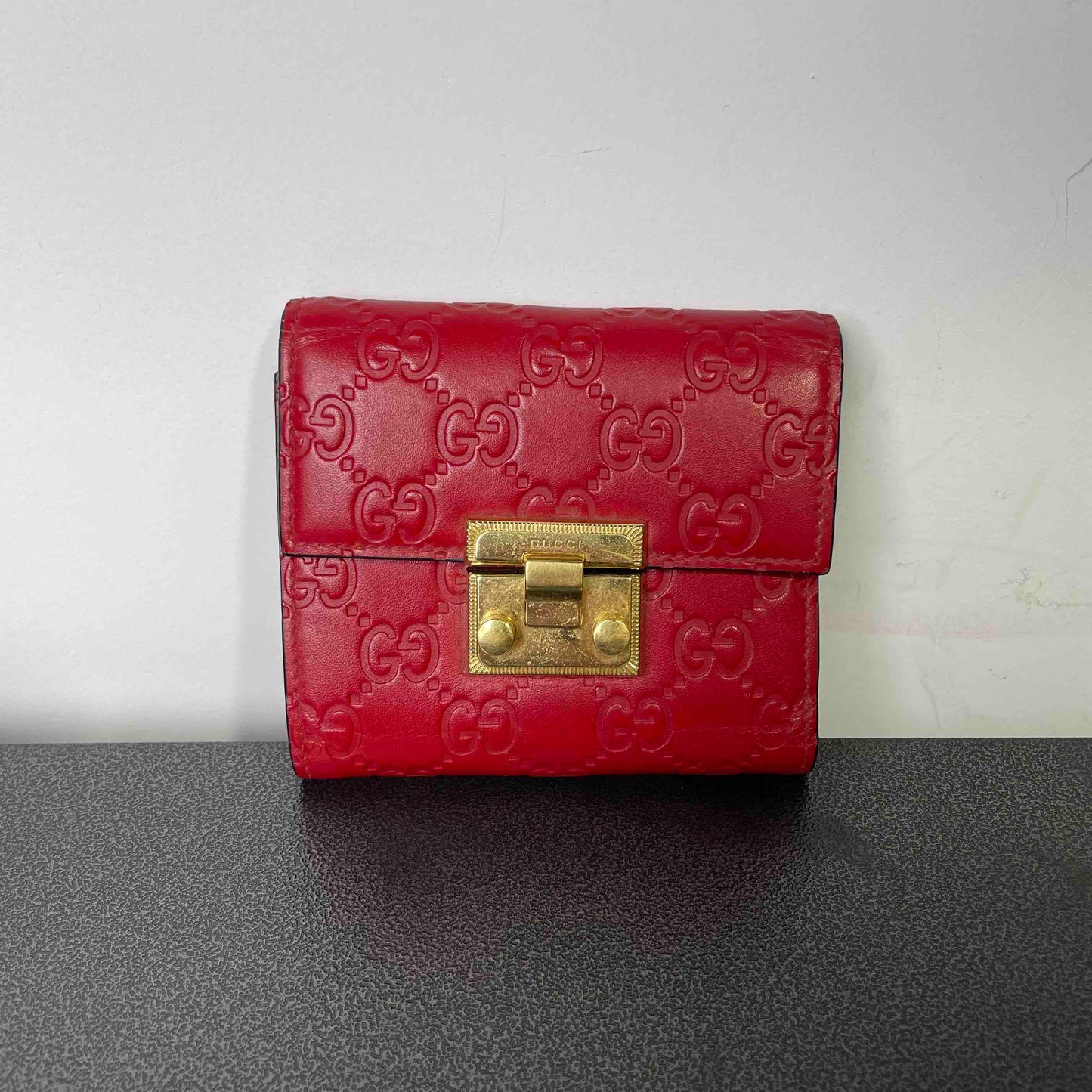 Gucci Embossed Red Wallet