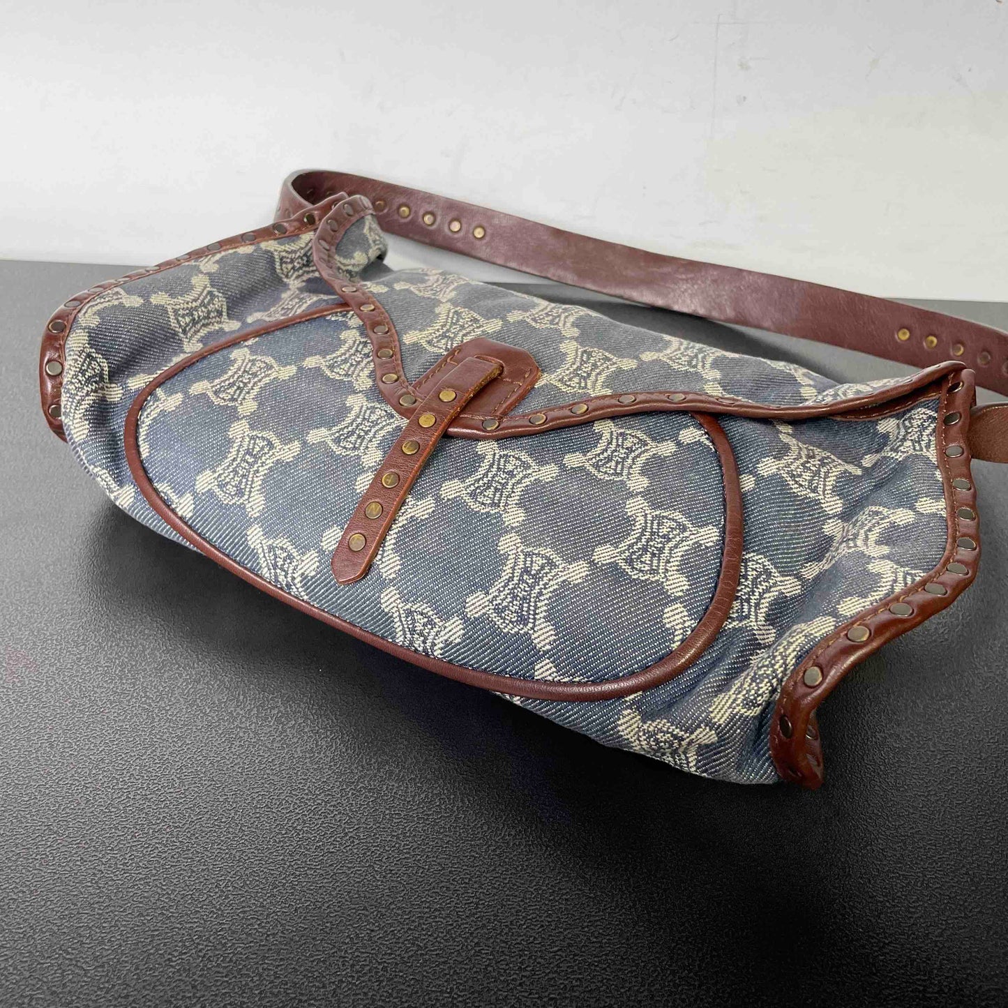 Celine Macadam Gray Brown Hobo Bag