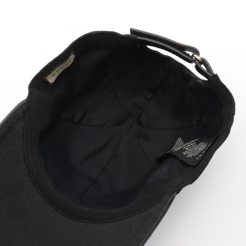 Gucci GG Canvas Web Line Cap Black Green Red Cotton 948547