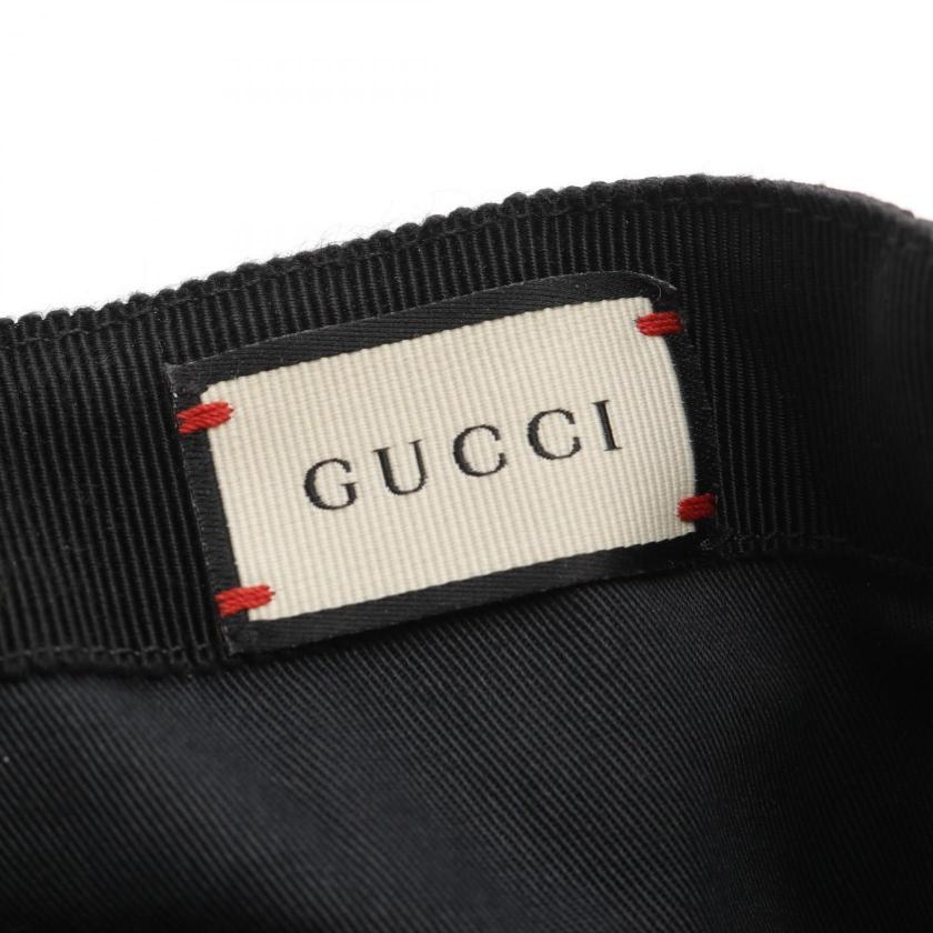 Gucci GG Canvas Web Line Cap Black Green Red Cotton 948547