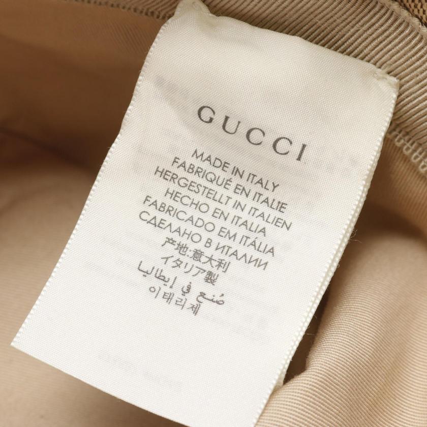 Gucci GG Marmont Beige Brown Canvas Leather Fedora Hat
