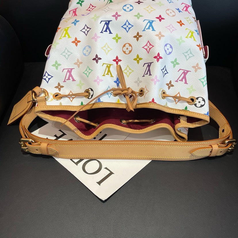 Louis Vuitton Multicolor Bucket Bag White