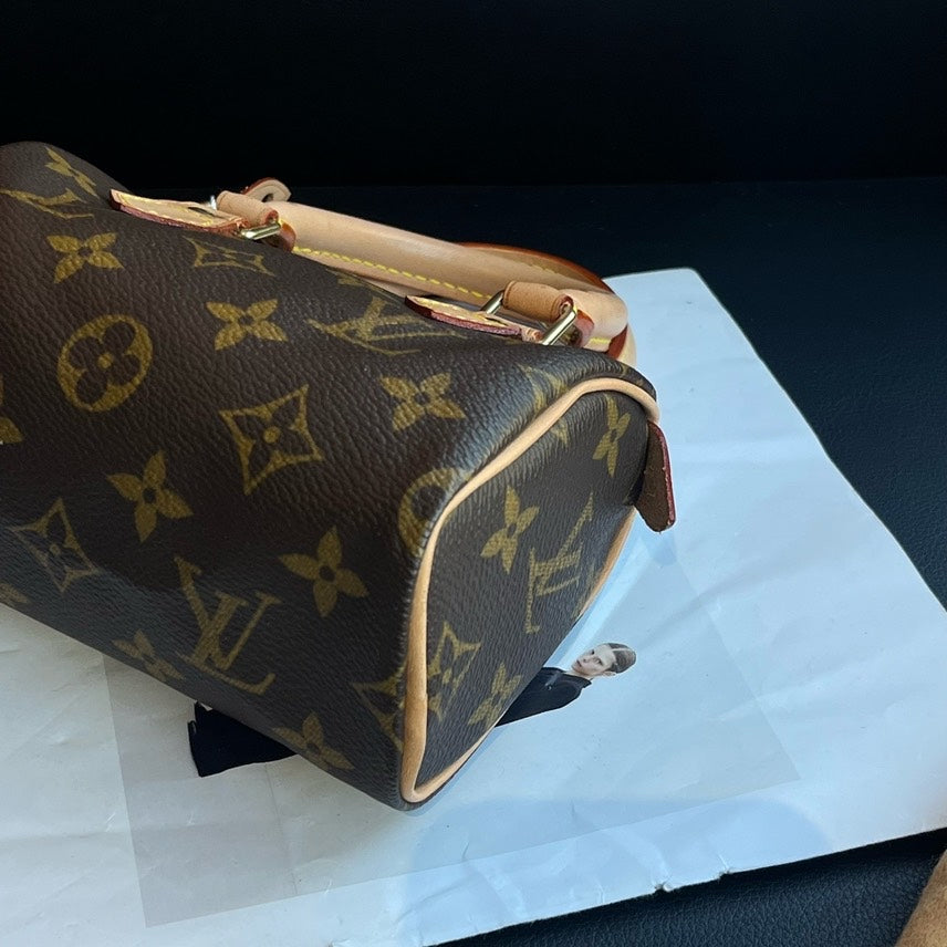 Louis Vuitton Speedy Nano Monogram Canvas Brown 16x10x7 Handbag