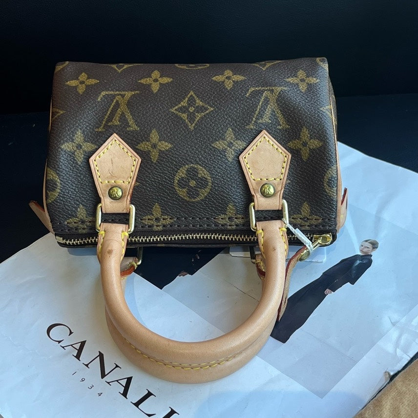 Louis Vuitton Speedy Nano Monogram Canvas Brown 16x10x7 Handbag