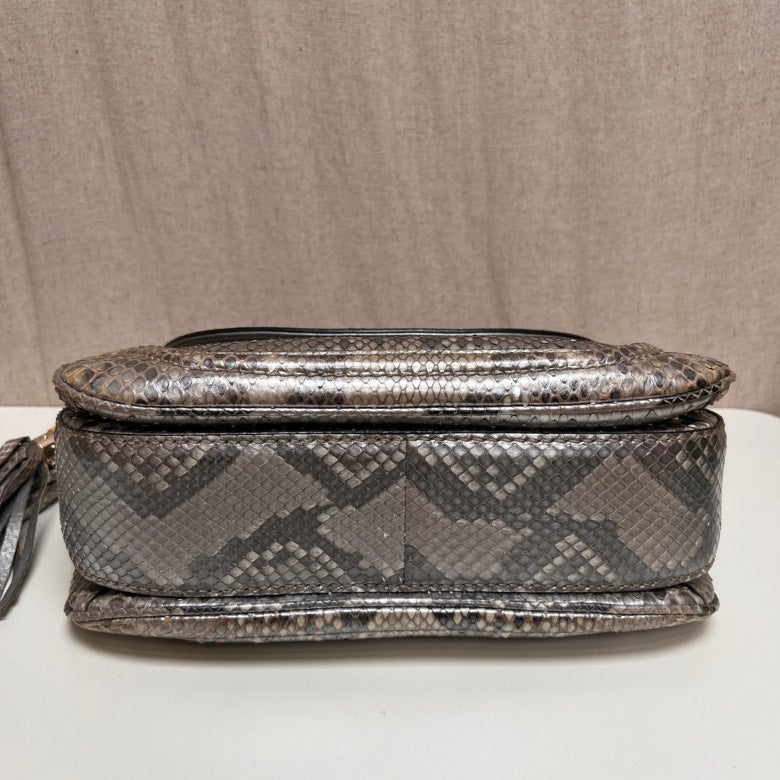 Gucci Bamboo Snake Skin Silver Bag