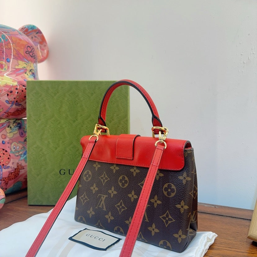 Louis Vuitton Locky BB Bag Red Monogram Handbag