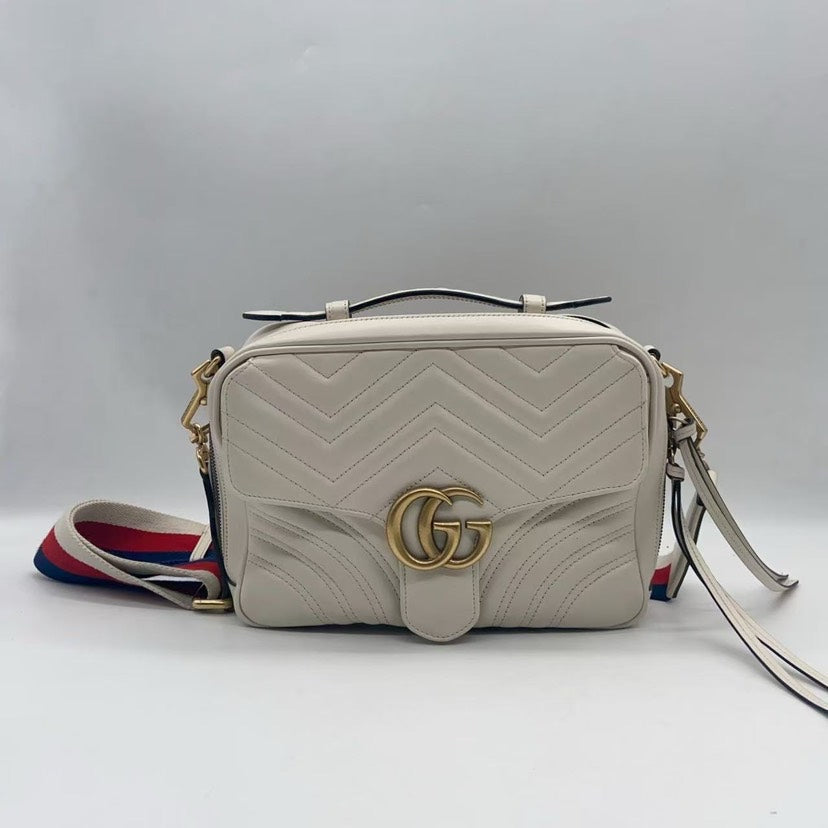 Gucci GG Marmont Flap Bag White