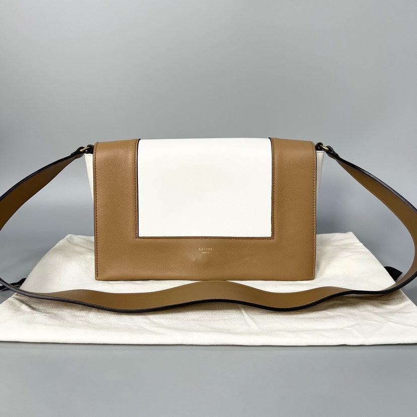 Celine Frame Bag Tan White Shoulder Bag
