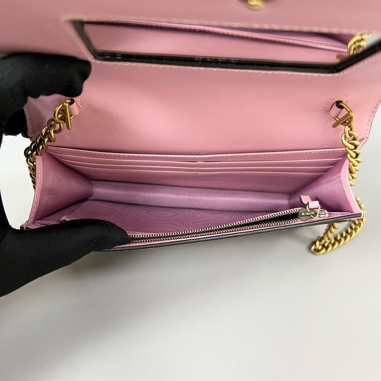 Gucci Strawberry Wallet on Chain Green Orange