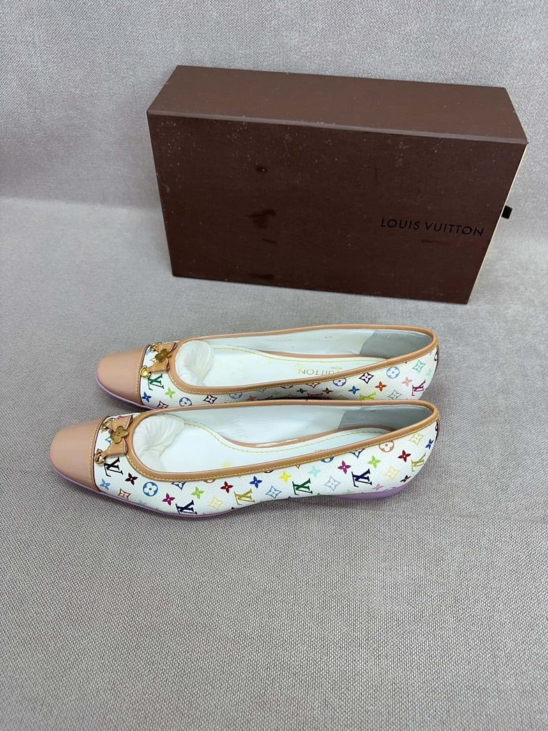 Louis Vuitton Multicolor Monogram Flats Size 39
