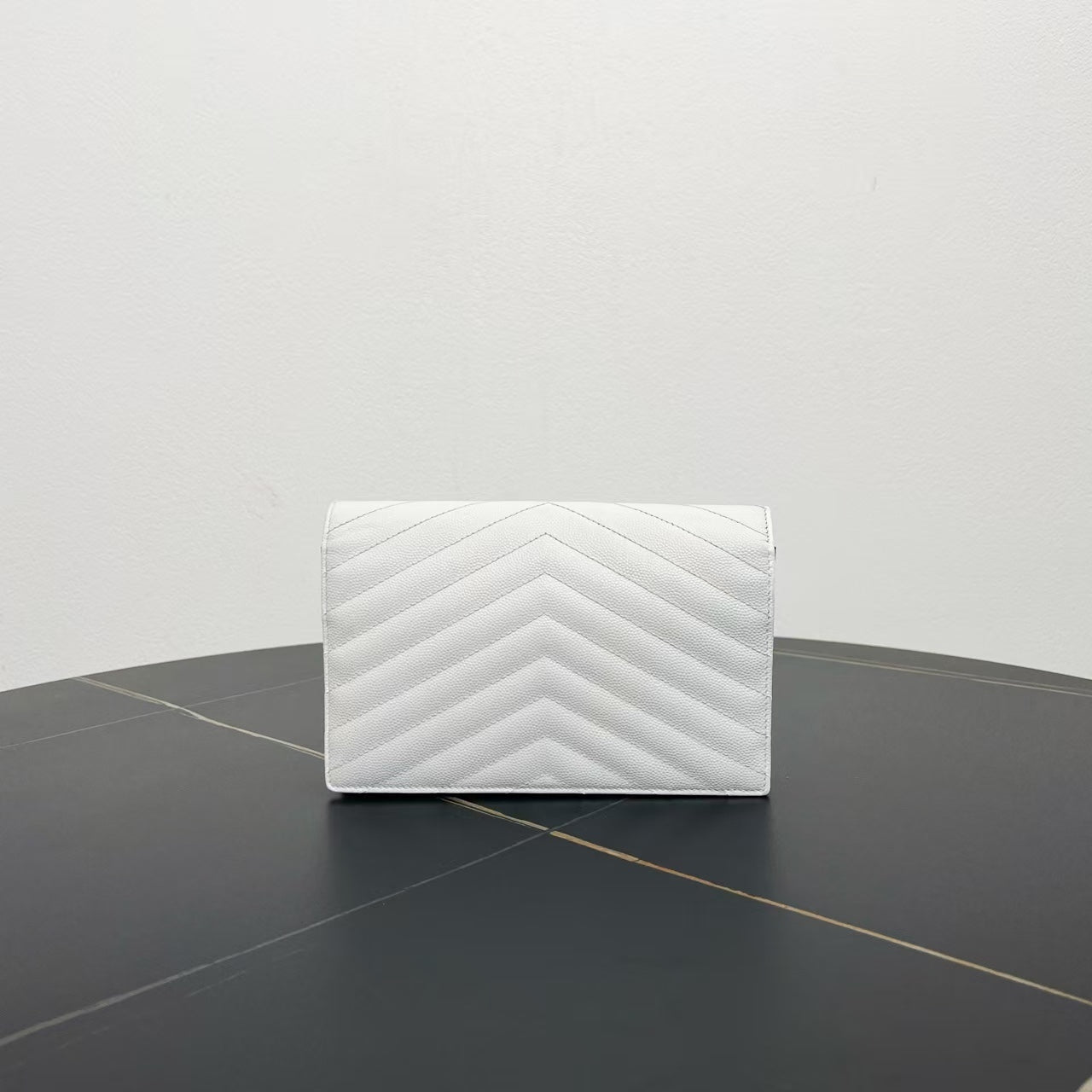 Saint Laurent Monogram Chevron Black White Shoulder Bag