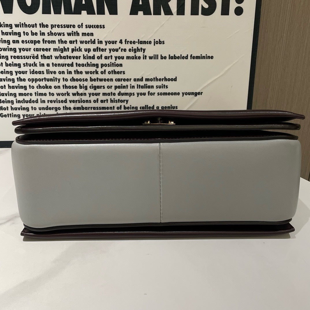 Celine Frame Bag Brown and Gray Shoulder Bag