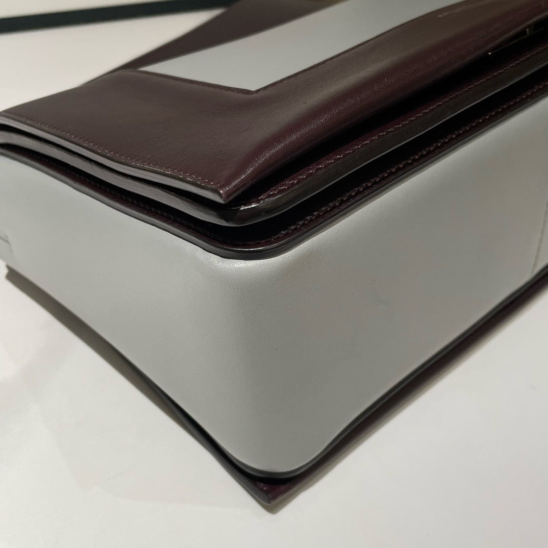 Celine Frame Bag Brown and Gray Shoulder Bag