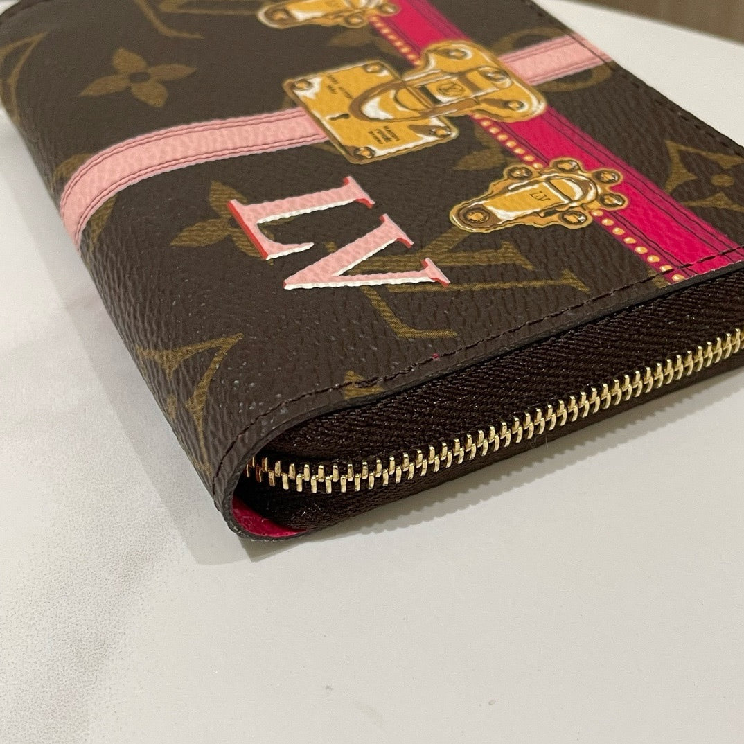 Louis Vuitton Trunk Monogram Canvas Wallet Brown Pink