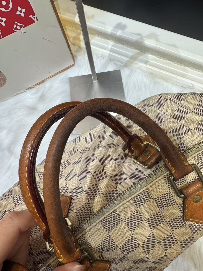 Louis Vuitton Speedy 30 Damier Azur Satchel Bag