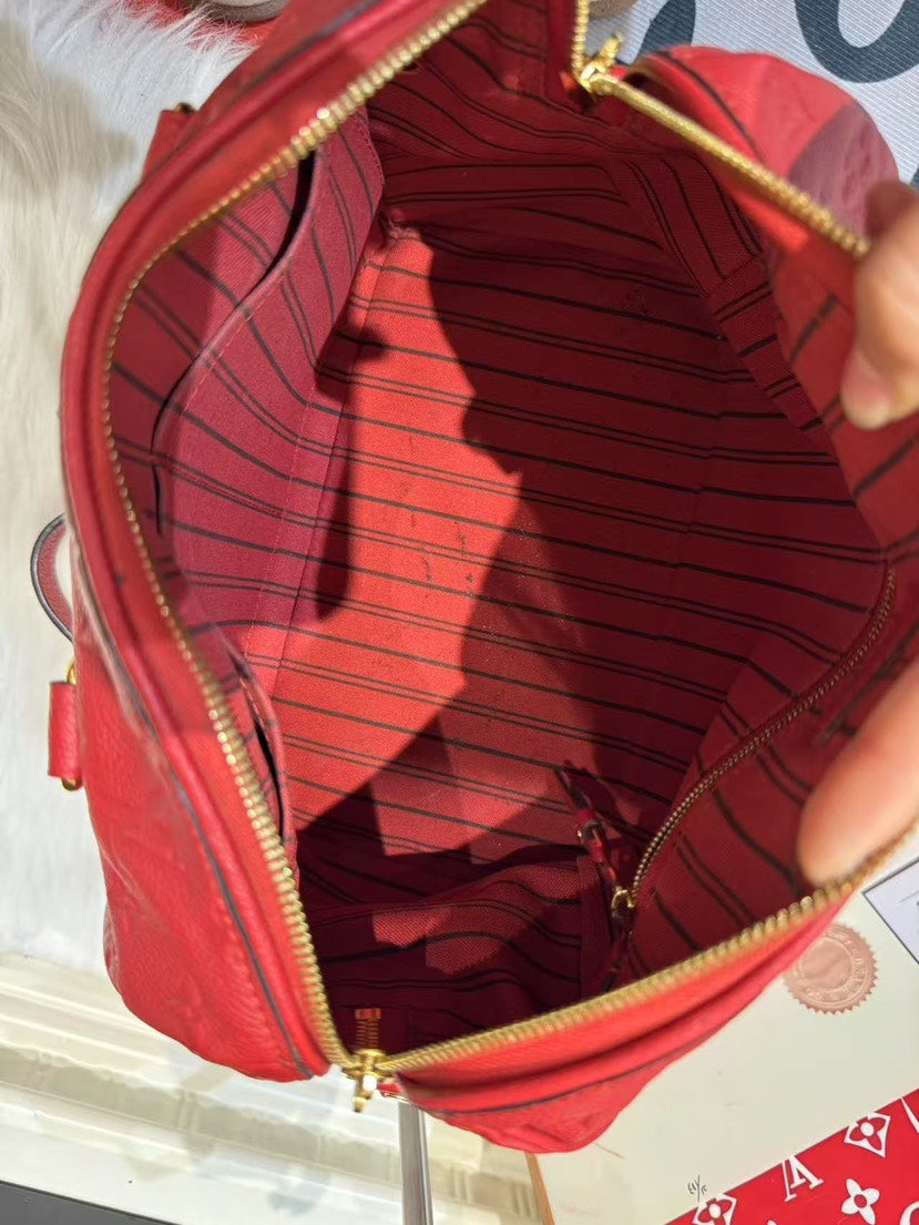 Louis Vuitton Speedy 25 Red Handbag