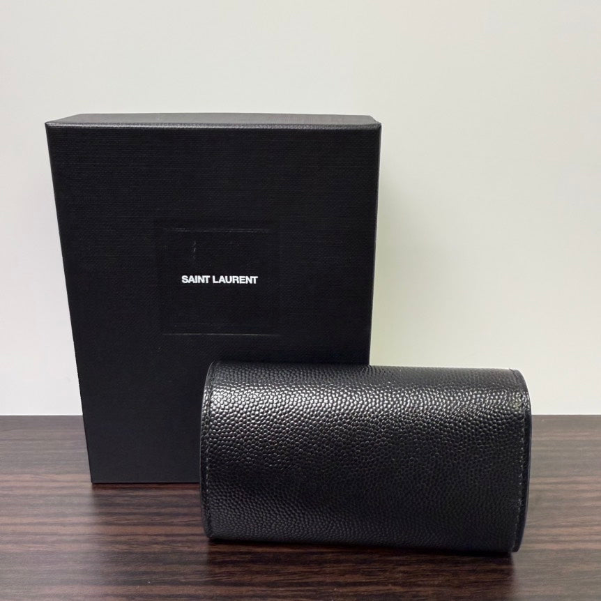 Saint Laurent Caviar Leather Key Pouch Black