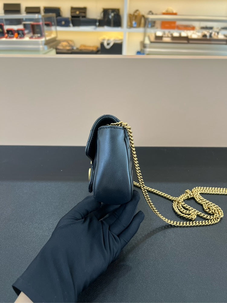 Gucci Marmont Super Mini Black Bag 16.5x10x4.5cm