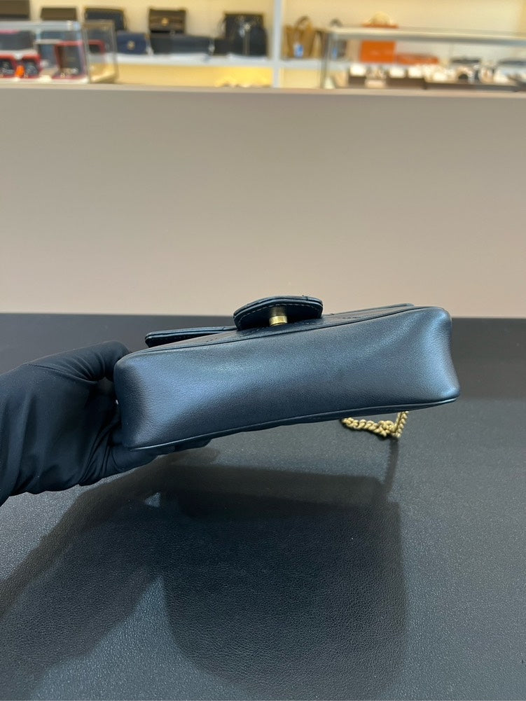 Gucci Marmont Super Mini Black Bag 16.5x10x4.5cm