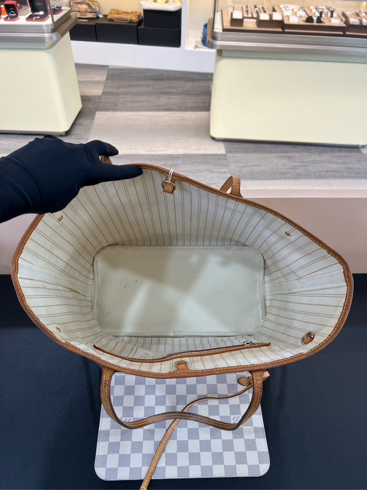 Louis Vuitton Neverfull Damier MM White Tote Bag