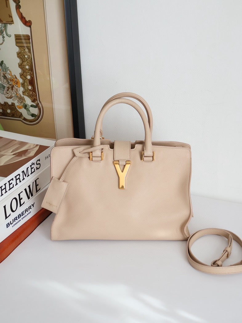 Yves Saint Laurent Cabas Chyc Beige Handle Bag with Strap