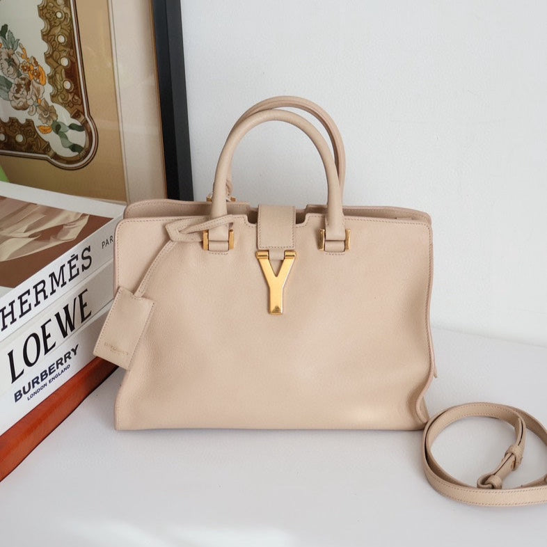 Yves Saint Laurent Cabas Chyc Beige Handle Bag with Strap