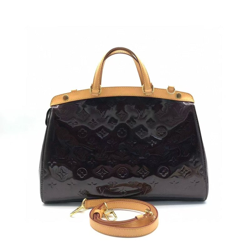 Louis Vuitton Brea Patent Leather Two Way Bag Amarante