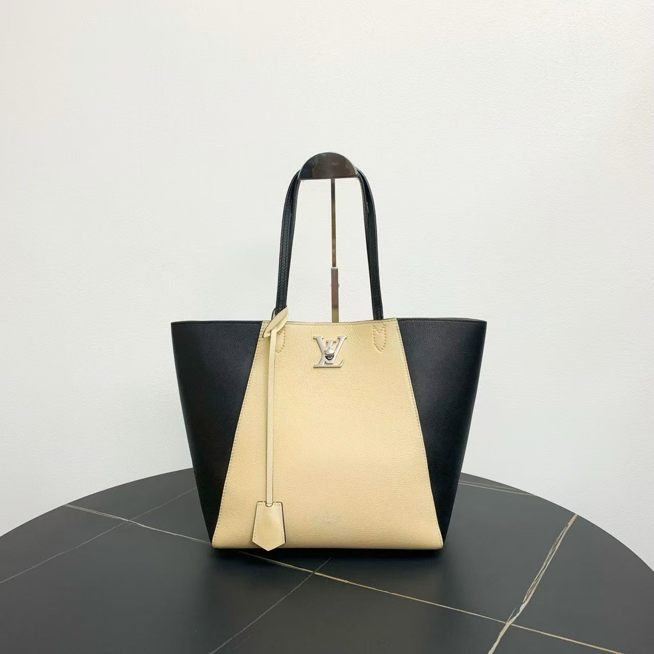 Louis Vuitton Belmont Beige Black Tote Bag
