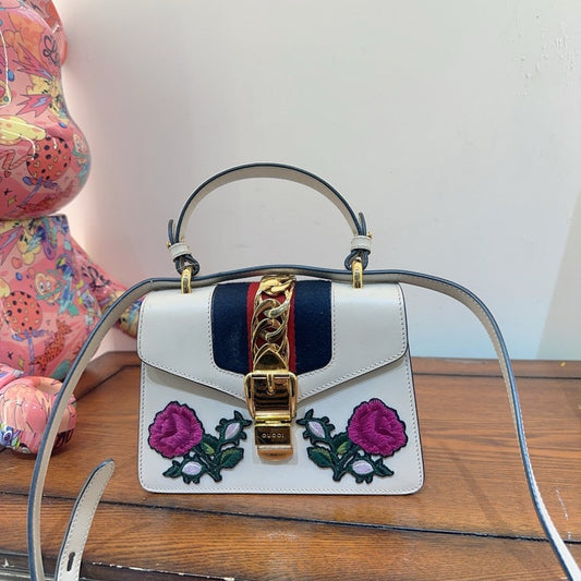 Gucci Sylvie White Shoulder Bag