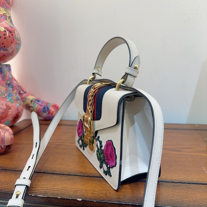 Gucci Sylvie White Shoulder Bag