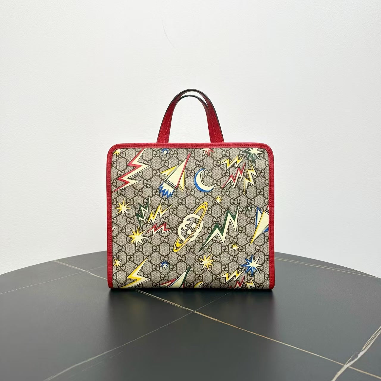 Gucci GG Supreme Tian Red Two-Way Bag