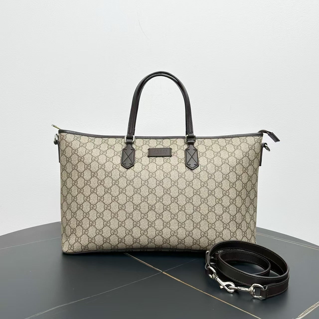 Gucci GG Supreme Canvas Beige Monogram Two-Way Bag