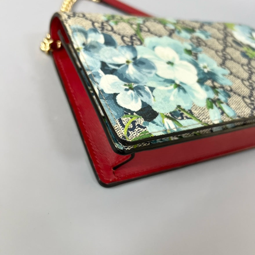 Gucci Blooms Blue Wallet on Chain Bag