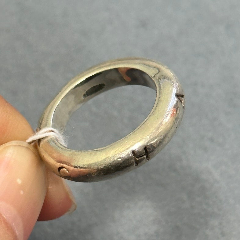 Pre-loved Chanel Ring 12 6339 Silver Statement