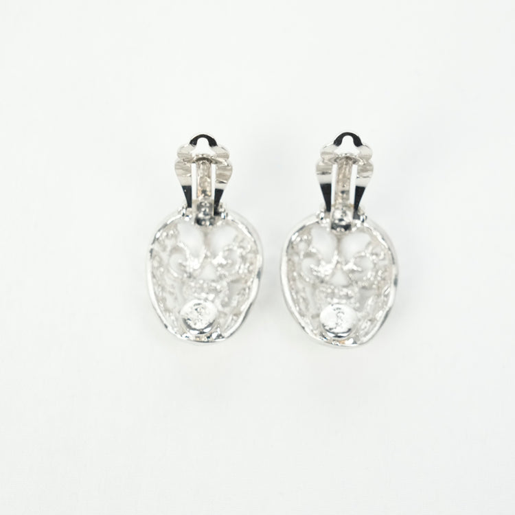 YVES SAINT LAURENT Statement Silver Earrings