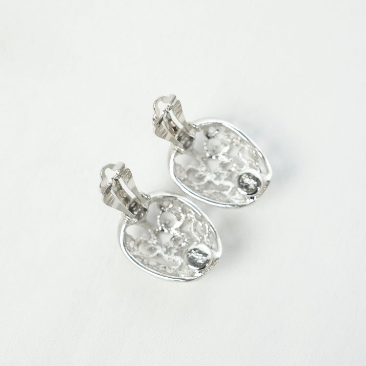 YVES SAINT LAURENT Statement Silver Earrings