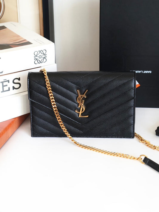 Saint Laurent Kate Chain Bag in Black Leather - Preloved YSL Shoulder Bag #9C
