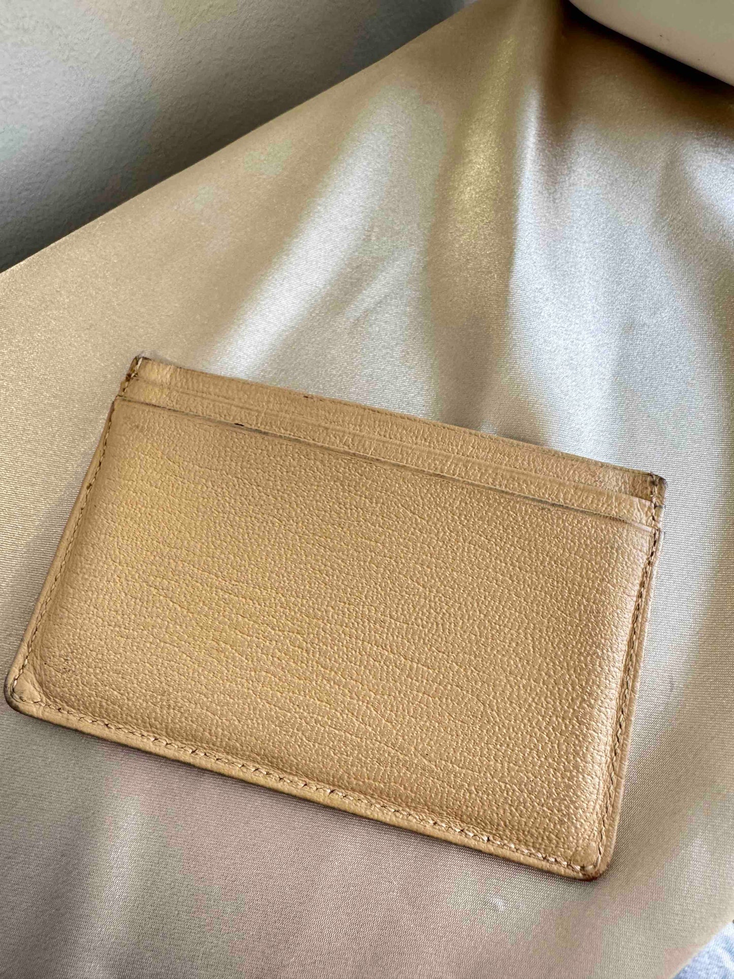 Chanel Gold Leather Card Case